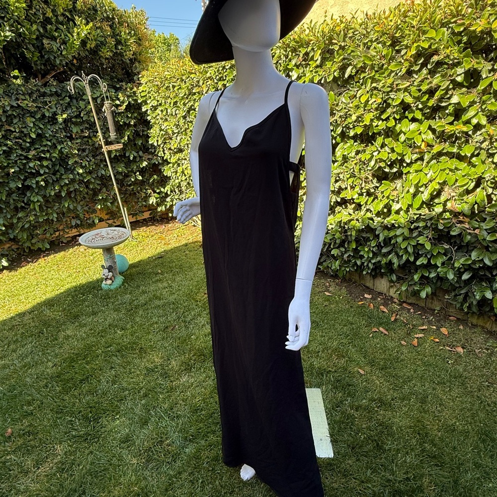 Tobi Black Strappy Maxi Dress